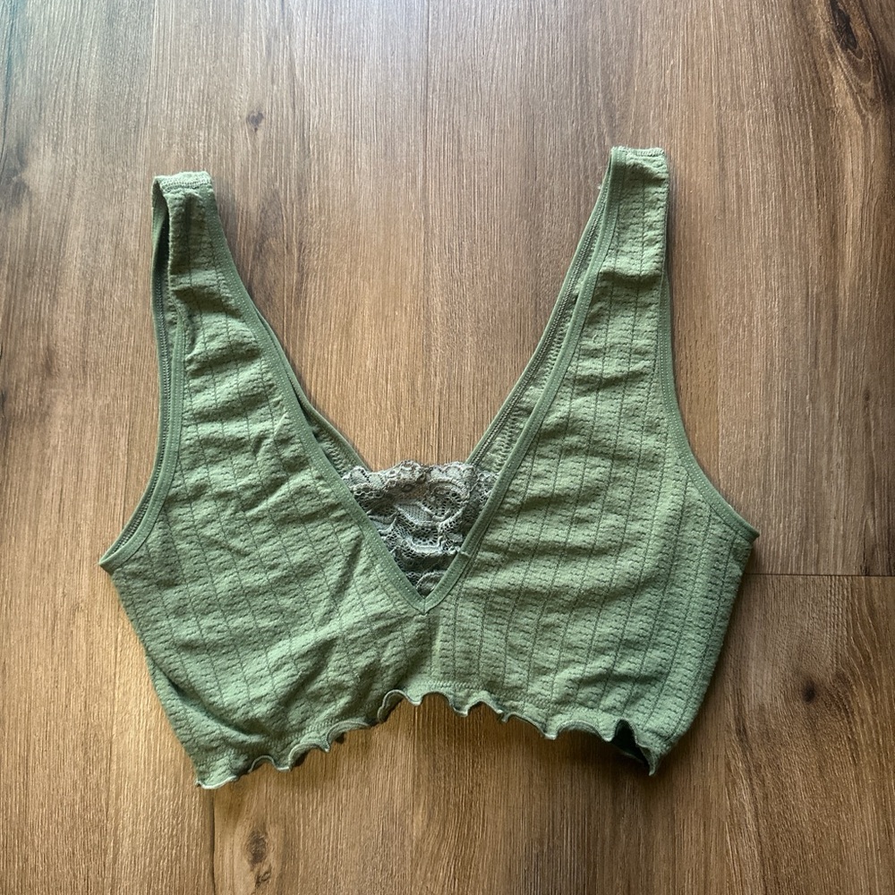 Anthropologie Olive Textured Top